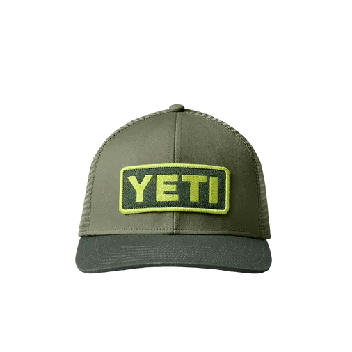 YETI Logo Badge Trucker Hat - Highlands Olive/ Forest