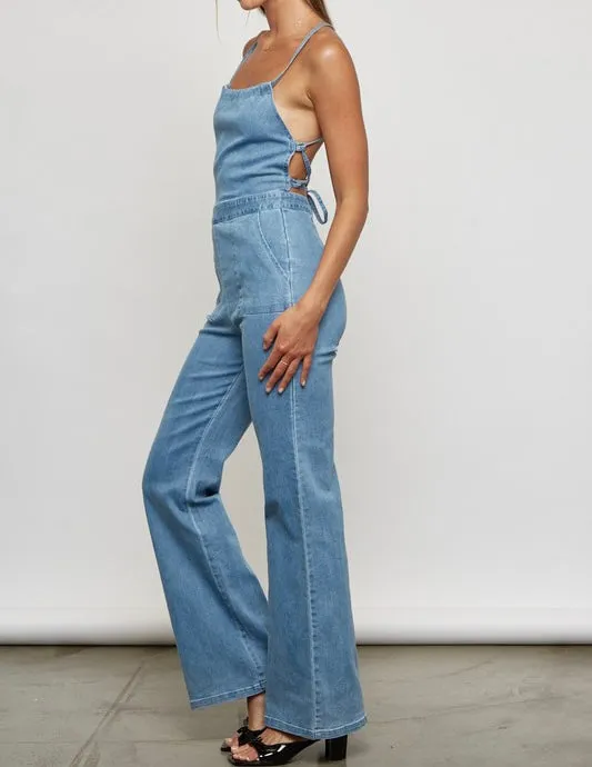 You Belong Denim Bell Bottom Jumpsuit